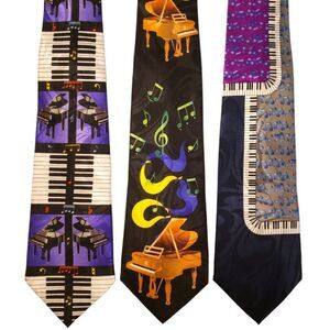 Piano Keys Music Ties #100 - Lot of 3 Novelty Neckties NWT Going out of Business